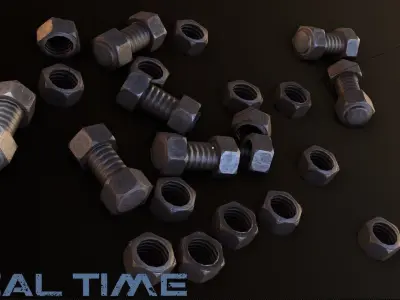 Nut and bolt - Game-Ready VR Low-poly 3D model