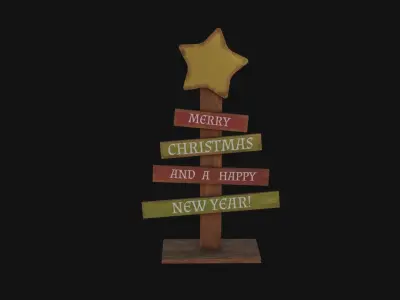 Christmas Tree Decoration Low-poly 3D model