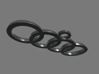 Audi Key Ring Chain 3D print model