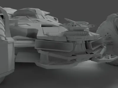 Batmobile futuristic vehicle 3D model