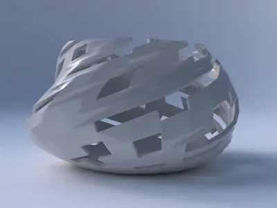 Bowl twisted elipse with cuts 3D print model