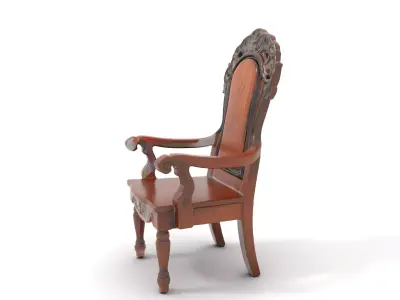 Ornate Wooden Throne model pack Low-poly 3D model