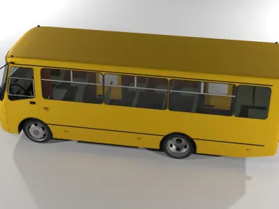 City bus of Ukraine Bogdan Low-poly 3D model