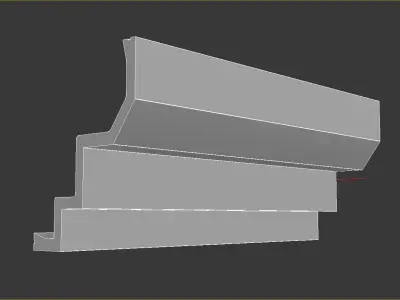 Cornice Moulding Low-poly 3D model 4