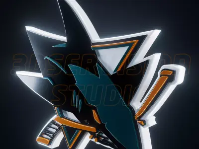 San Jose Sharks logo - Cinematic - 3D print 3D model