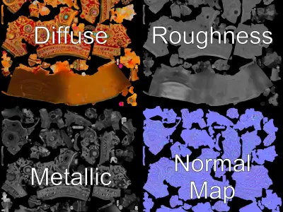 Ornate Jeweled Crown Model Pack Low-poly 3D model