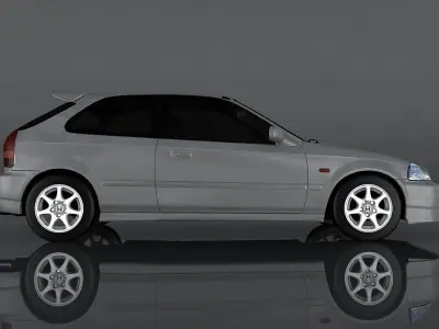 Honda Civic 1997  Low-poly 3D model