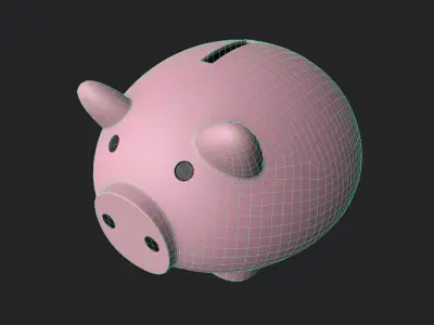 Piggy Bank M01 Low-poly 3D model