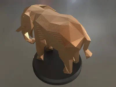 Parametric Elephant Low-poly 3D model