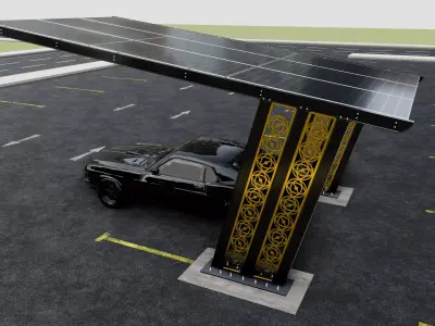 TRIPLE L TYPE MODERN SOLAR CARPORT TYPE-13 3D model