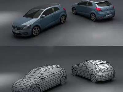 Kia Ceed Low-poly 3D model