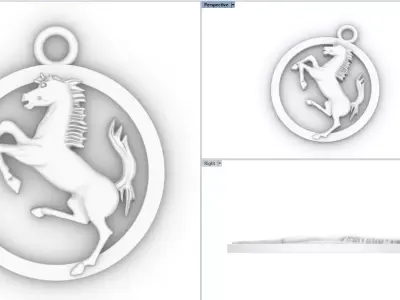 Ferrari logo pendant 3D print model