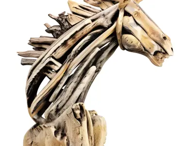 Wooden Horse Sculpture 3D model