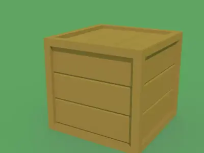 Closed Wooden BOX Free low-poly 3D model