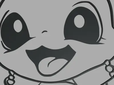 Squirtle Wall Silhouette 01 3D print model