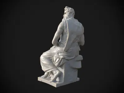 Moses by Michelangelo Low-poly 3D model