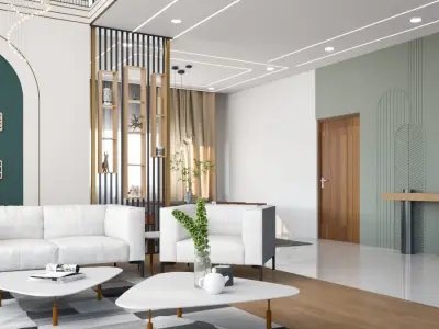 Modern Luxurious Living Room 3D model