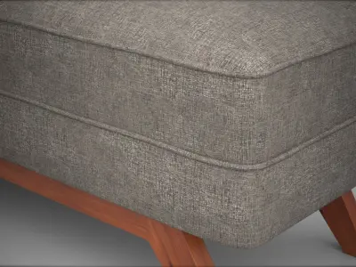 Kensley bench brown upholstered Low-poly 3D model