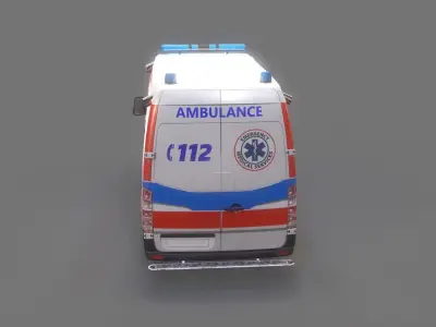 Ambulance Game Ready Low-poly 3D model