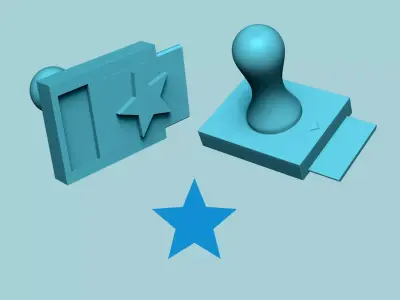 Stamp 04 - Star - Fondant Decoration Maker Toy Free 3D print model