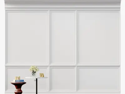 Wall molding 2 Boiserie classic panels Low-poly 3D model