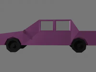 Low Poly Boxy Vintage Car Free 3D model