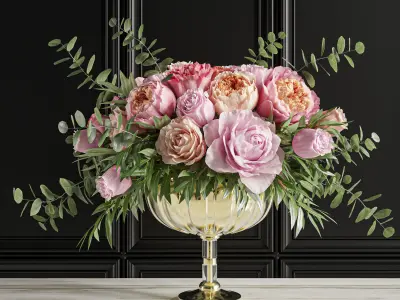 Flower Set 022 Roses 3D model