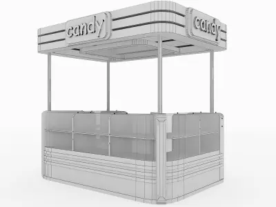 Kiosk Partition Booth a125 3D model