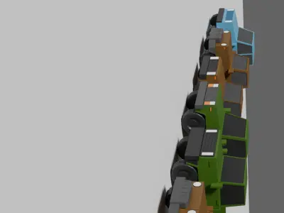 Low Poly Pickup Trucks Pack   Game Ready Low-poly 3D model