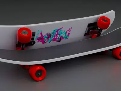 Skateboard Low-poly 3D model 8