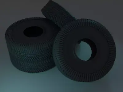 Koleso set of tires Low-poly 3D model