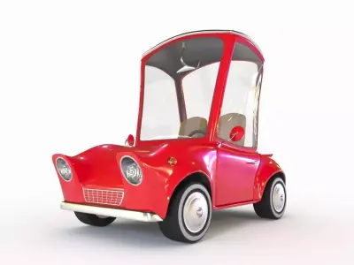 Cartoon car without rig 3D model