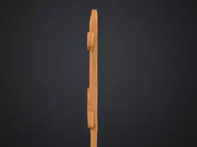 Cartoon Stylized Wooden Fence Low-poly 3D model