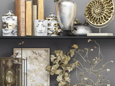 Decorative set of luxury pieces 3D model