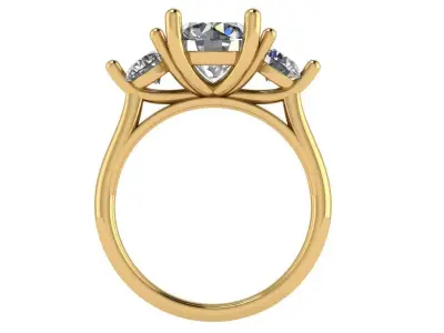 trinity ring with cathedral shank  3D print model purchase
