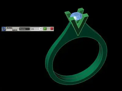 solitaire ring 3D print model 12