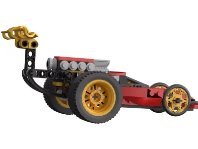 Lego Racing Car Low-poly 3D model