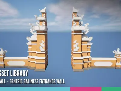 Gapura Wall Generic Balinese Entrance Wall 3D model