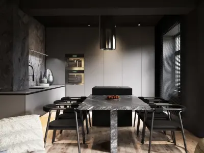 Modern Interior Scene for 3D max and Corona Renderer Low-poly 3D model