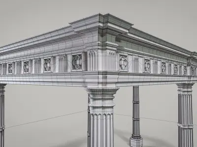 Highpoly Gothic Column - type 1 3D model