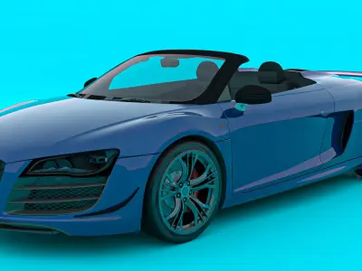 Convertible Mid Engine Supercar Low-poly 3D model