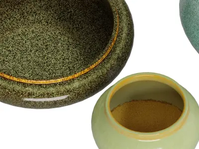 Glazed Ceramic Planters 3D model