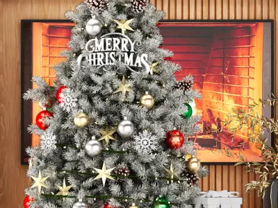 Christmas tree with ornaments 3D model