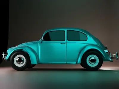 volkswagen beetle car model vintage car 3D model