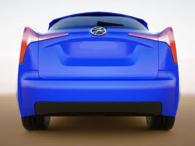 Generic 5-door electric car v9 Low-poly 3D model