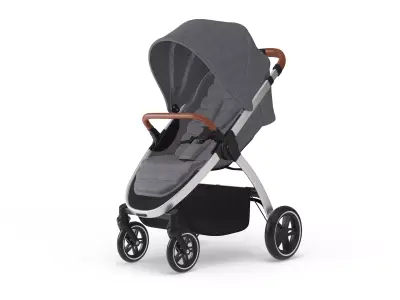 Baby Stroller Low-poly 3D model