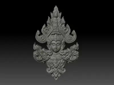 Thai Ornament Decor Bas Relied 02 - 231005 3D print model