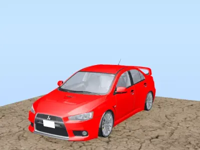 LANCER EVOLUTION 6 BORT Free low-poly 3D model