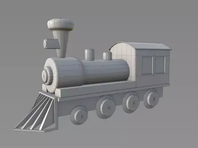 Toy Train - Classic Locomotive Low-poly 3D model