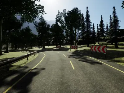 Unreal Engine - Forest Racing Track Low-poly 3D model